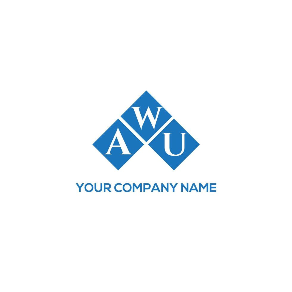 design de logotipo de carta awu em fundo branco. awu conceito de logotipo de letra de iniciais criativas. desenho de letra awu. vetor