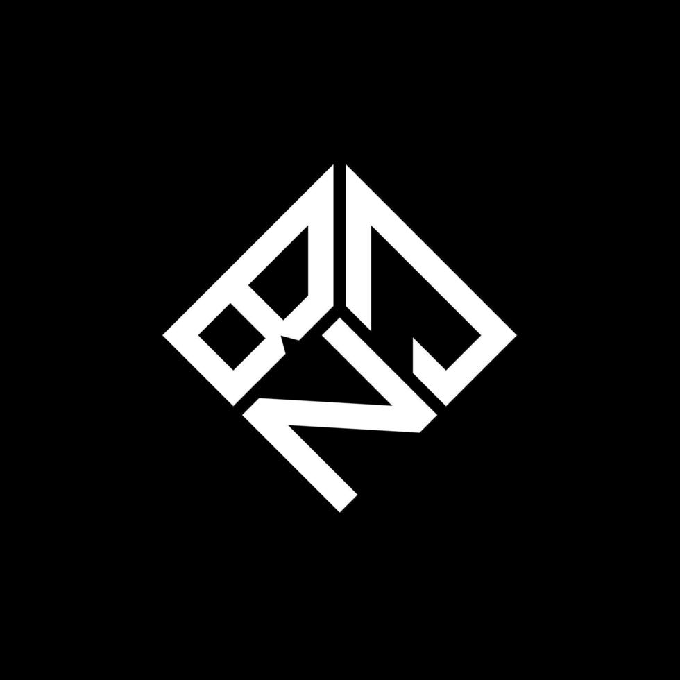 design de logotipo de carta bnj em fundo preto. conceito de logotipo de letra de iniciais criativas bnj. design de letra bnj. vetor