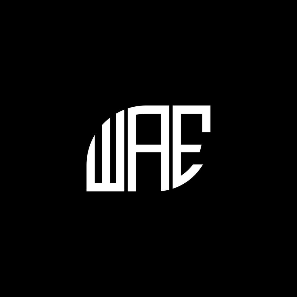 design de logotipo de carta wae em fundo preto. wae conceito de logotipo de letra de iniciais criativas. wae design de letras. vetor
