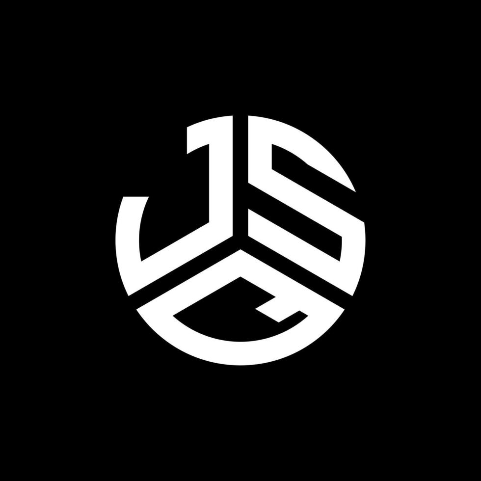 design de logotipo de letra jsq em fundo preto. conceito de logotipo de letra de iniciais criativas jsq. design de letra jsq. vetor