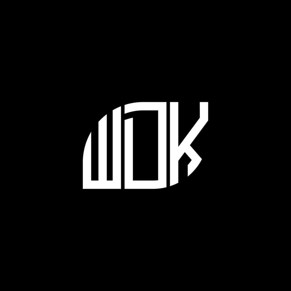 design de logotipo de carta wdk em fundo preto. conceito de logotipo de carta de iniciais criativas wdk. design de letra wdk. vetor