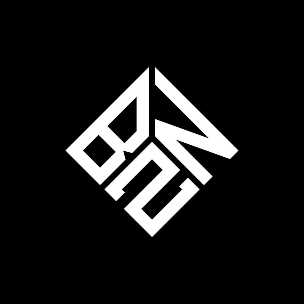 design de logotipo de letra bzn em fundo preto. conceito de logotipo de letra de iniciais criativas bzn. design de letra bzn. vetor