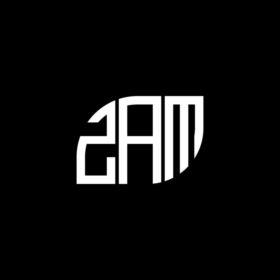 design de logotipo de carta zam em fundo preto. conceito de logotipo de letra de iniciais criativas zam. design de letra zam. vetor