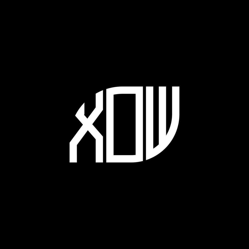 xow carta logotipo design em fundo preto. xow conceito de logotipo de letra de iniciais criativas. xow design de letras. vetor