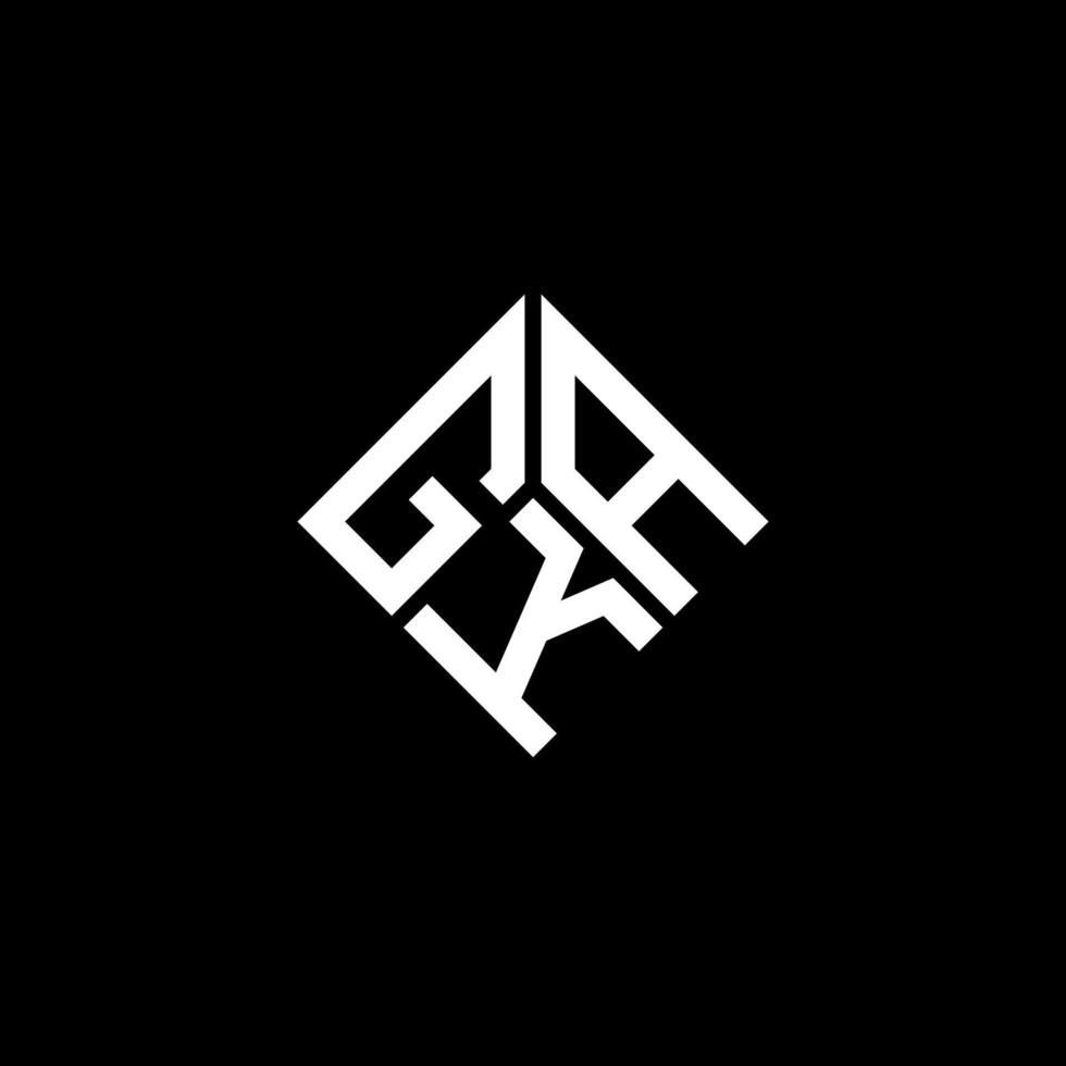 design de logotipo de carta gka em fundo preto. conceito de logotipo de carta de iniciais criativas gka. design de letra gka. vetor