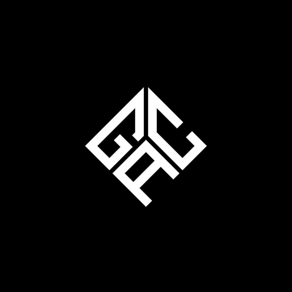 design de logotipo de carta gac em fundo preto. conceito de logotipo de letra de iniciais criativas gac. design de letra gac. vetor