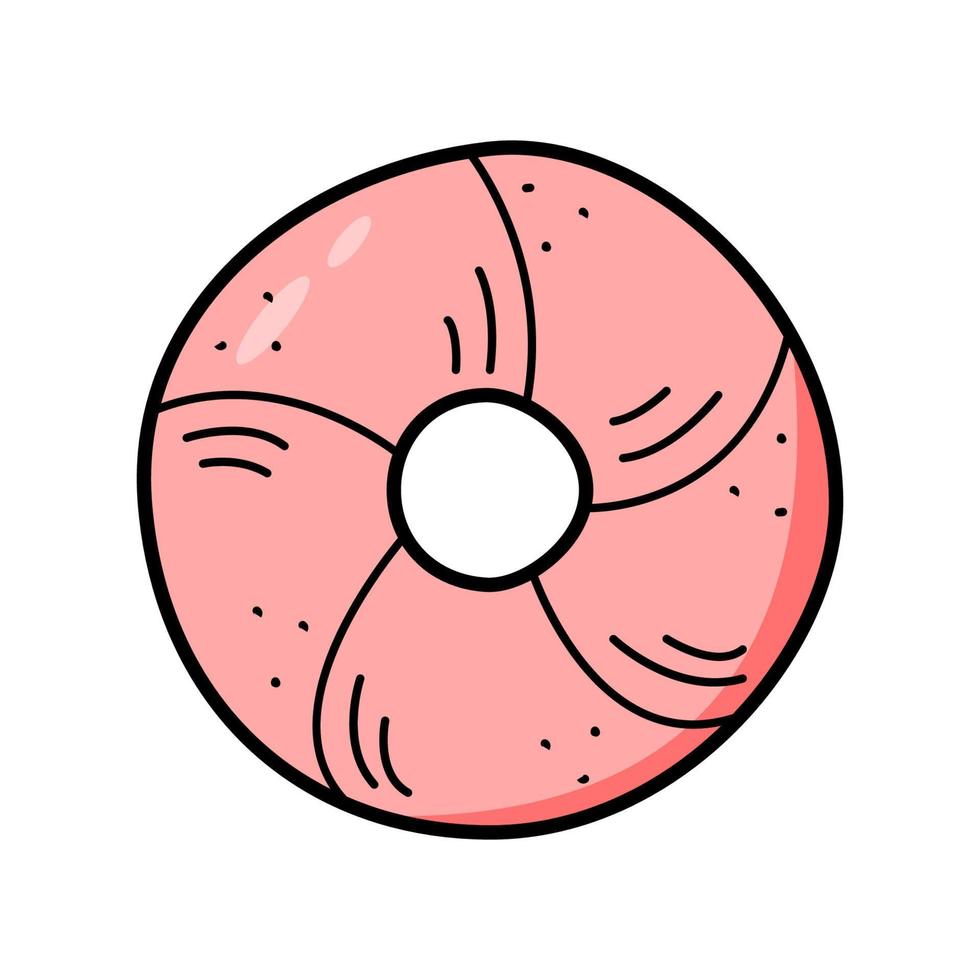 ícone de rosquinha, estilo de doodle de ilustração vetorial. ícone de croissant croissant para infográfico, site ou aplicativo. vetor