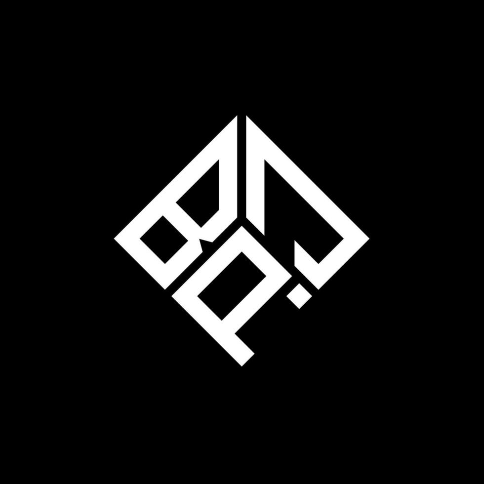 design de logotipo de carta bjp em fundo preto. conceito de logotipo de letra de iniciais criativas bjp. design de letra bjp. vetor