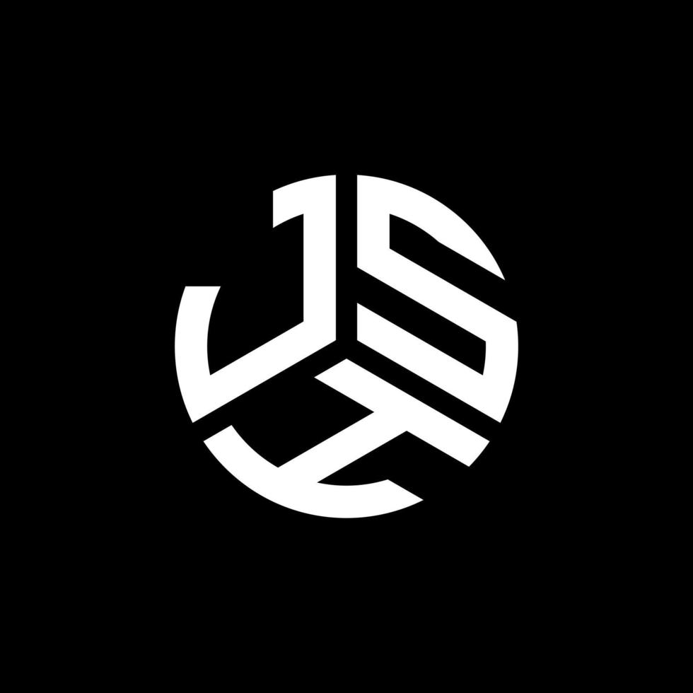 design de logotipo de carta jsh em fundo preto. conceito de logotipo de letra de iniciais criativas jsh. design de letra jsh. vetor