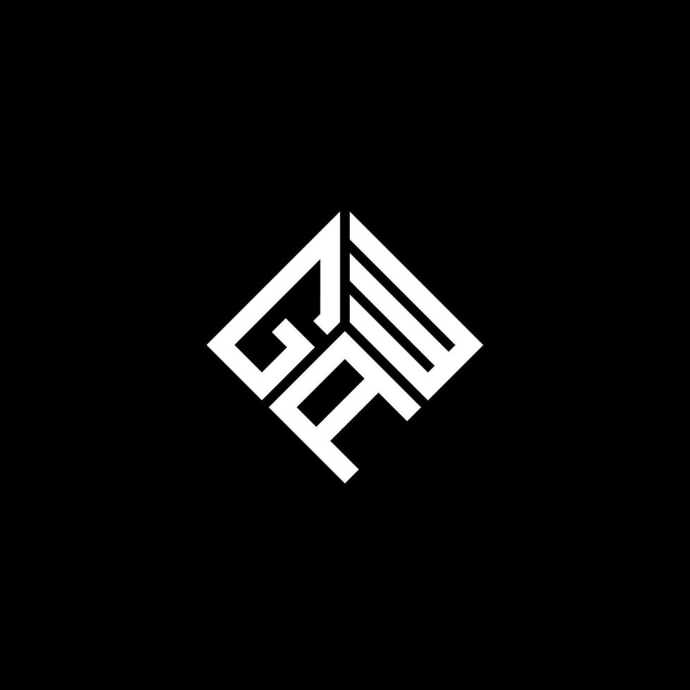 gaw design de logotipo de carta em fundo preto. gaw conceito de logotipo de letra de iniciais criativas. gaw design de letras. vetor