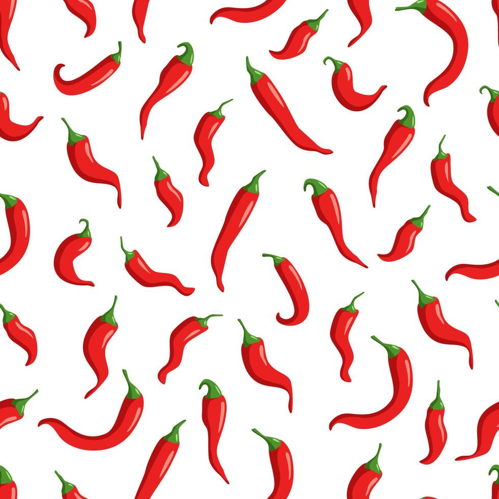 sem costura padrão de red hot chili peppers em branco. ilustração vetorial vetor