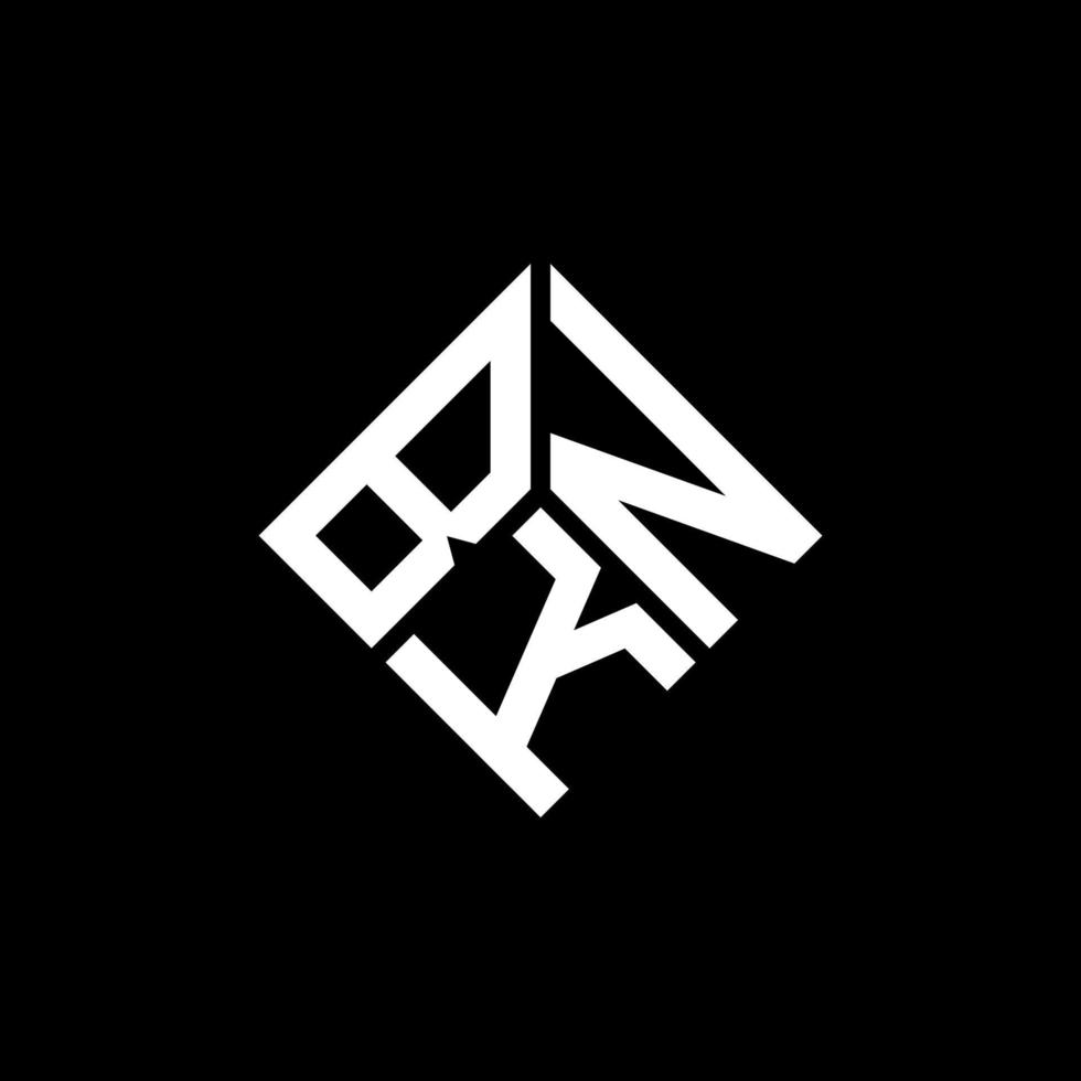 design de logotipo de carta bkn em fundo preto. conceito de logotipo de letra de iniciais criativas bkn. design de letra bkn. vetor