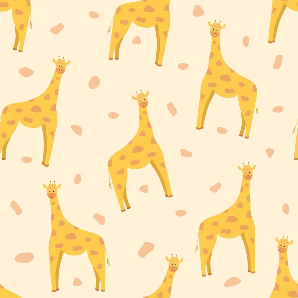 padrão de girafa sem costura, ilustração vetorial para design de impressão de bebê vetor