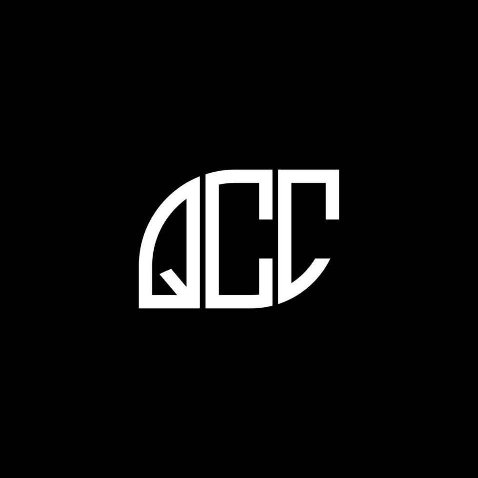 design de logotipo de carta qcc em background.qcc criativo logotipo de carta de iniciais concept.qcc design de carta de vetor. vetor