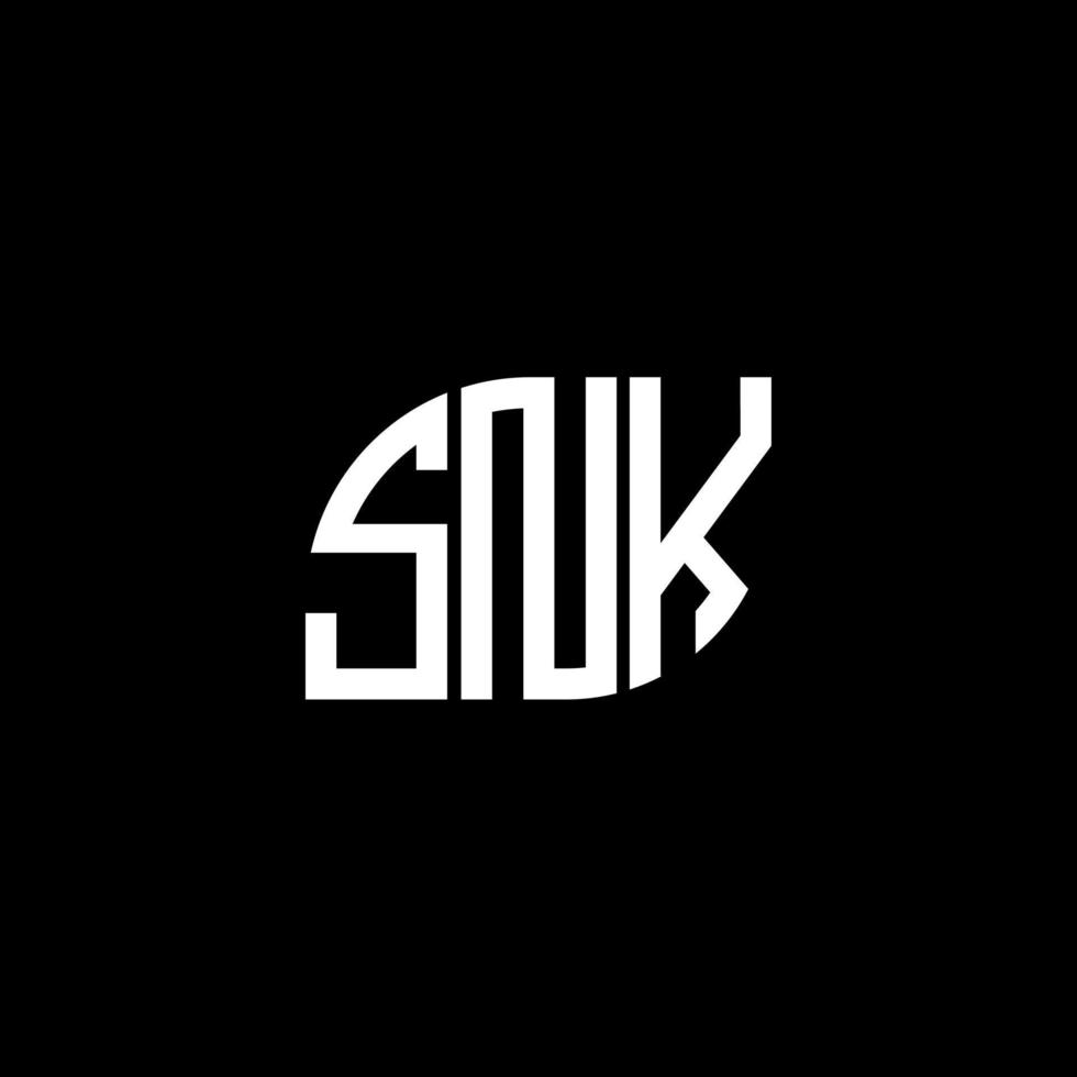 design de logotipo de carta snk em fundo preto. conceito de logotipo de letra de iniciais criativas snk. design de carta snk. vetor