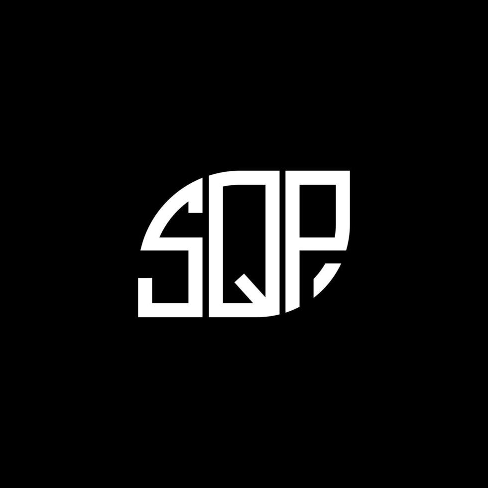 design de logotipo de carta sqp em fundo preto. sqp conceito de logotipo de letra de iniciais criativas. design de letra sqp. vetor