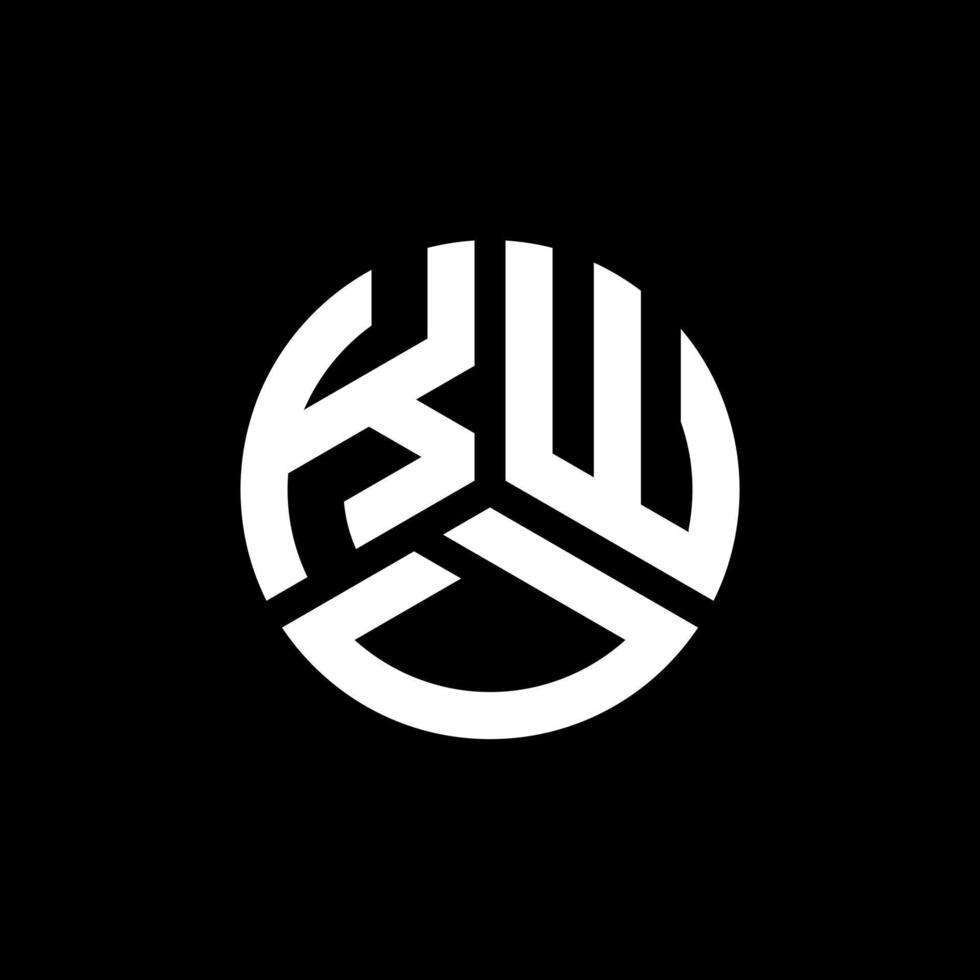 design de logotipo de letra kwd em fundo preto. conceito de logotipo de letra de iniciais criativas kwd. design de letra kwd. vetor