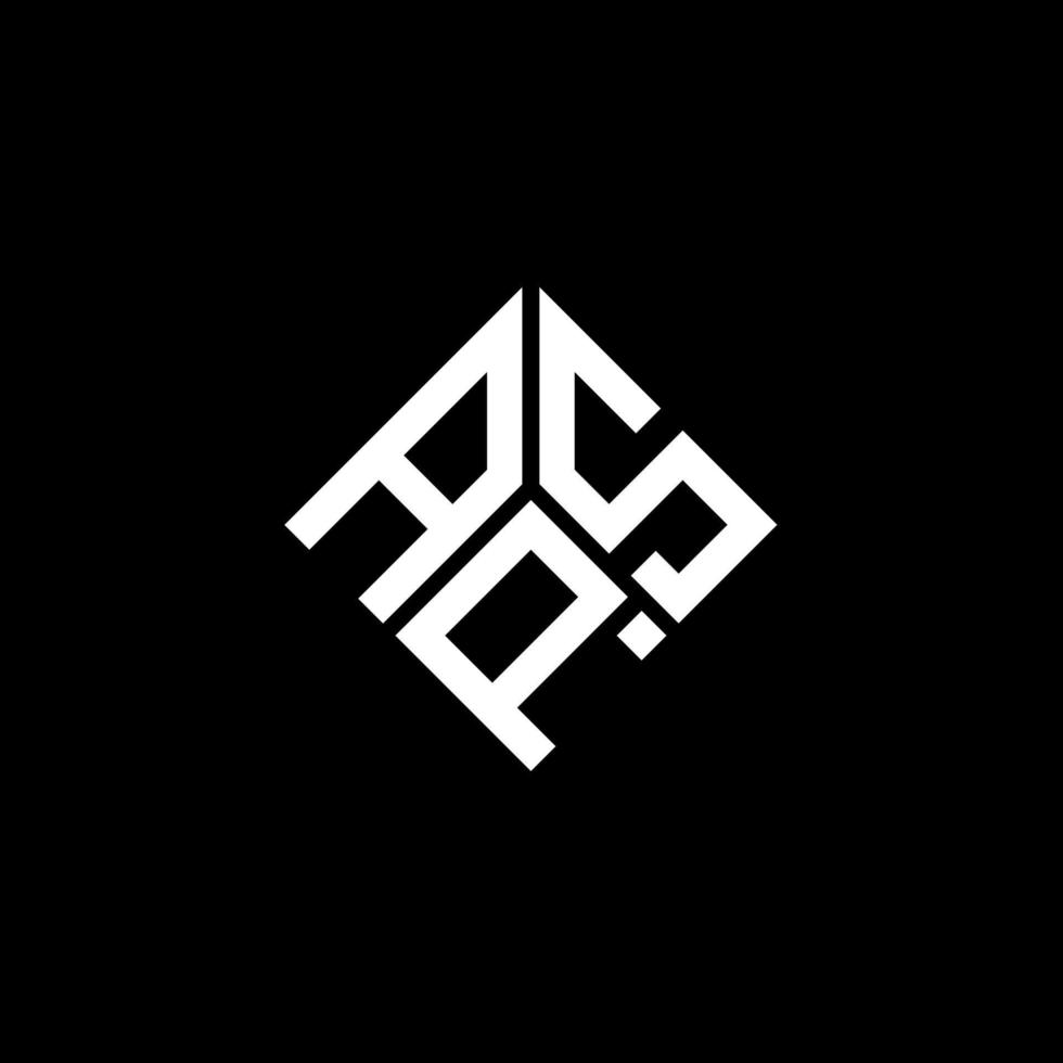 design de logotipo de carta aps em fundo preto. conceito de logotipo de letra de iniciais criativas aps. design de letra aps. vetor