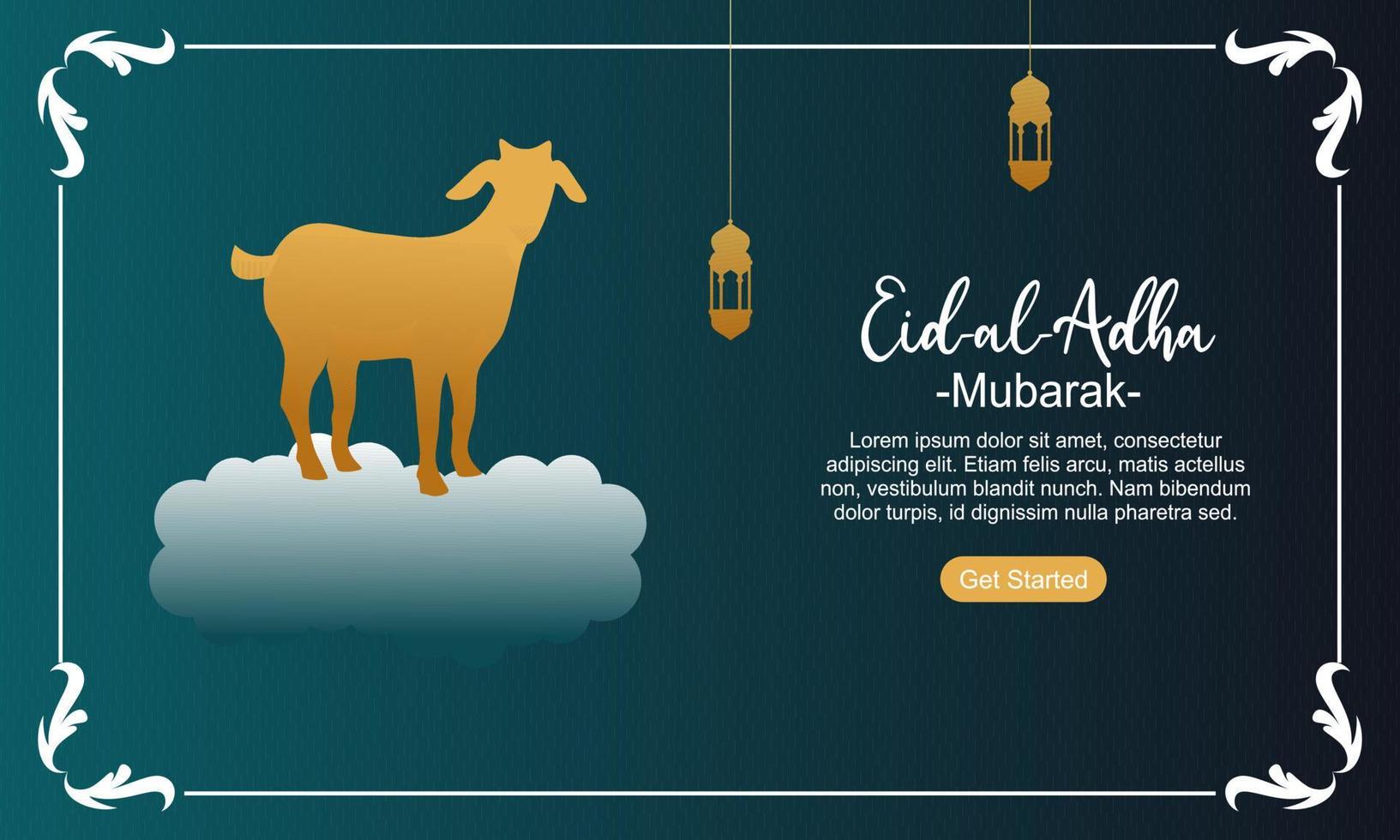 modelo de banner de mídia social do festival islâmico eid al adha mubarak vetor