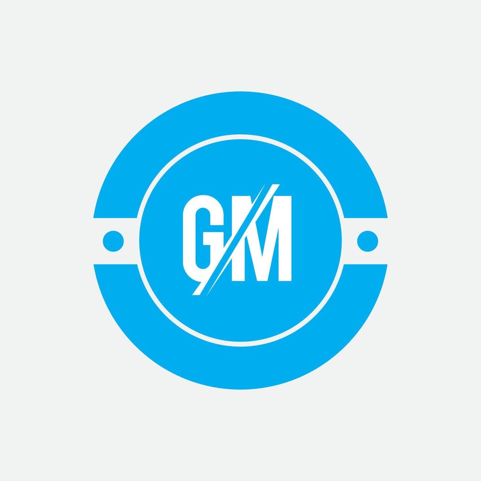 gm mg logotipo do ícone do alfabeto com base inicial. vetor