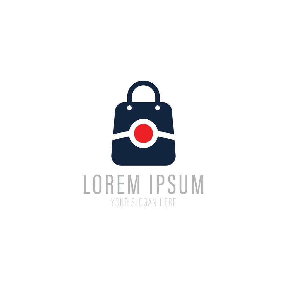 ícone de sacola de compras para logotipo de negócios de loja online. vetor