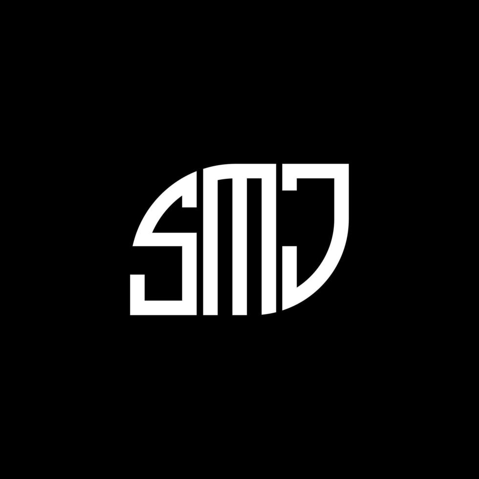 design de logotipo de carta smj em fundo preto. conceito de logotipo de letra de iniciais criativas smj. design de letra smj. vetor