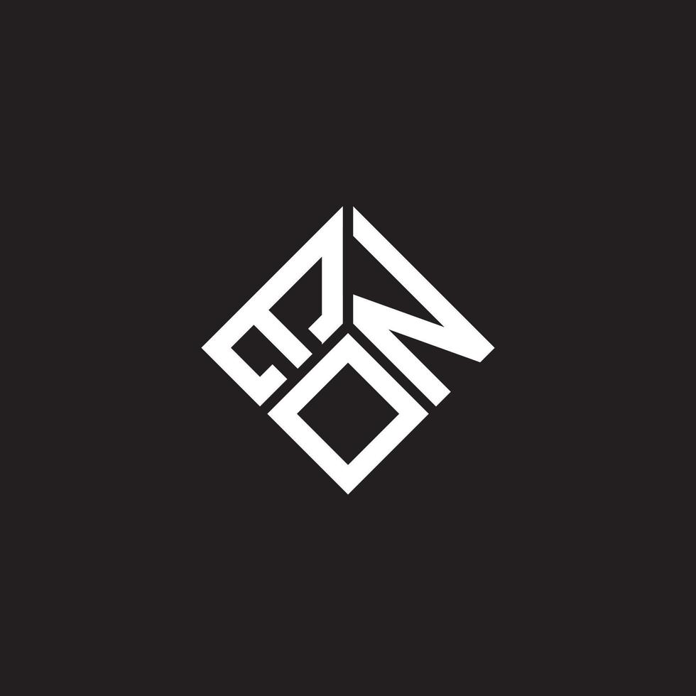 design de logotipo de carta eon em fundo preto. conceito de logotipo de carta de iniciais criativas eon. design de letra eon. vetor