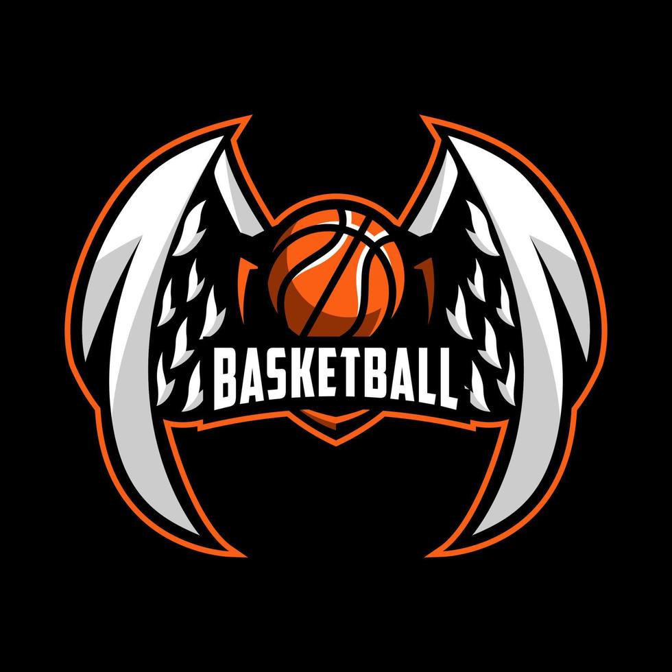 design de logotipo de esportes de equipe de basquete vetor