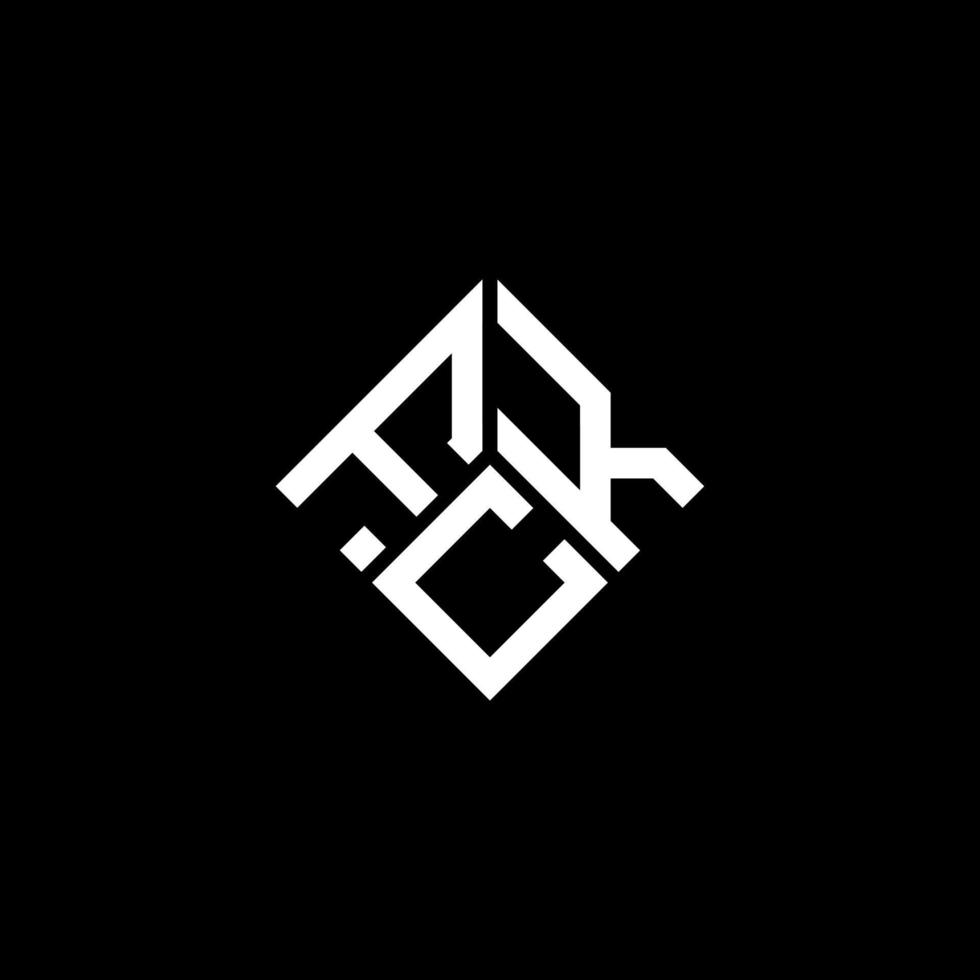 design de logotipo de carta fck em fundo preto. fck conceito de logotipo de carta de iniciais criativas. design de letras fck. vetor