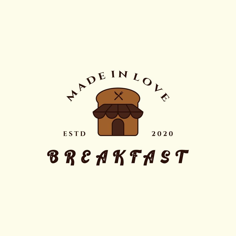 restaurante com design de modelo de ícone de logotipo de estilo vintage. café da manhã, restaurante, café, ilustração vetorial vetor