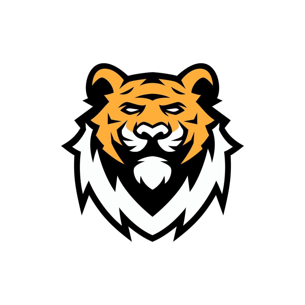 modelos de design de logotipo de mascote de cabeça de tigre vetor