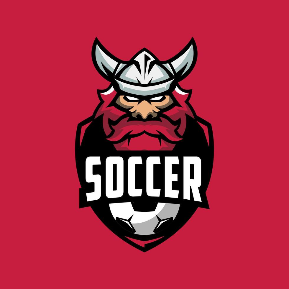 design de logotipo viking de time de futebol vetor