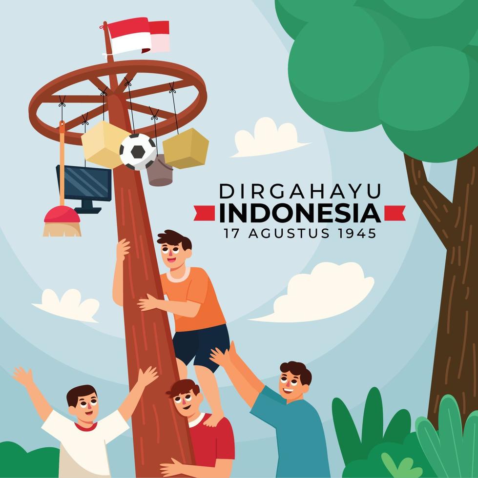 comemorar o dia da independência da indonésia vetor