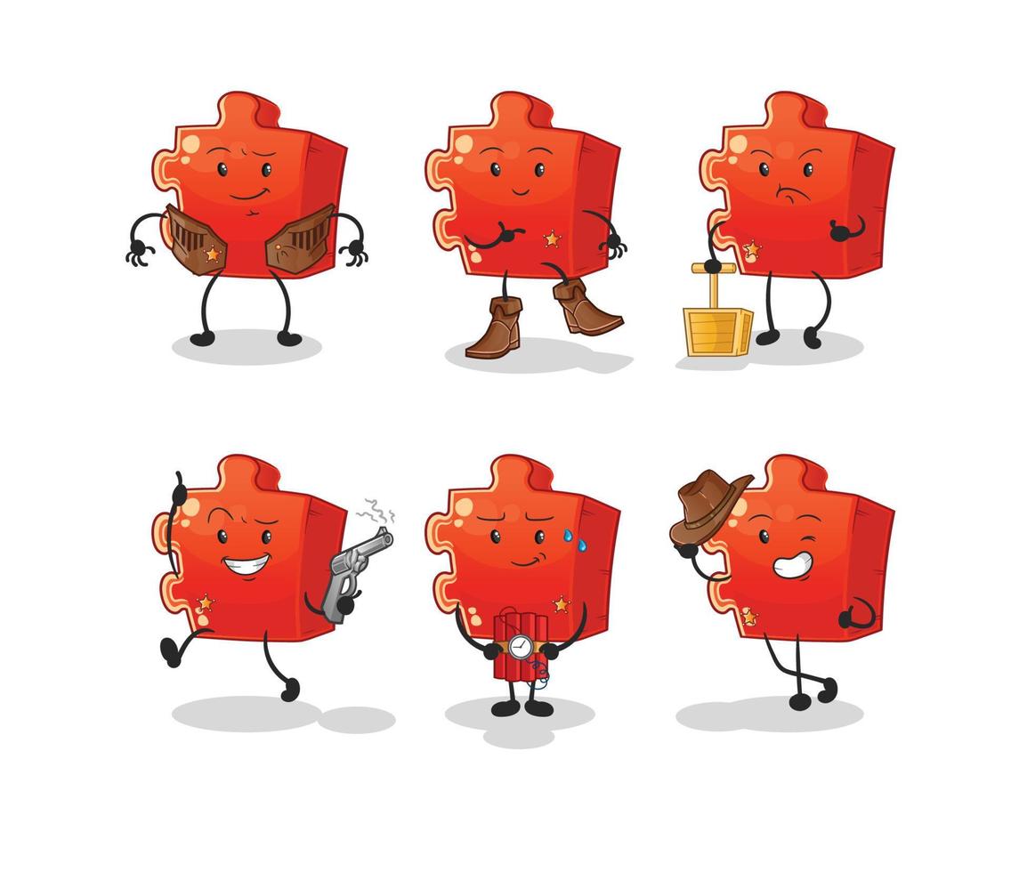 personagem de desenho animado de quebra-cabeça. ilustração vetorial de mascote dos desenhos animados vetor