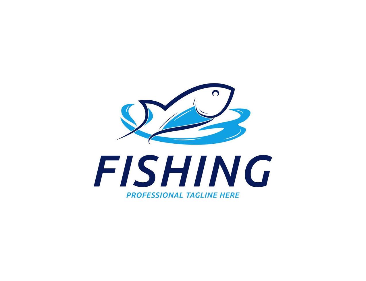 pesca peixe marisco logotipo ou design de emblema vetor