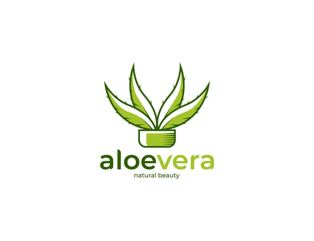 modelo de design de ilustração de logotipo de aloe vera vetor