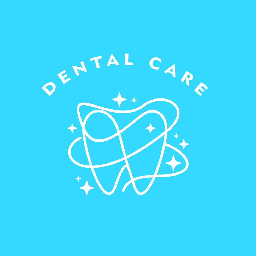 design de logotipo limpo de dentes de cuidados dentários vetor