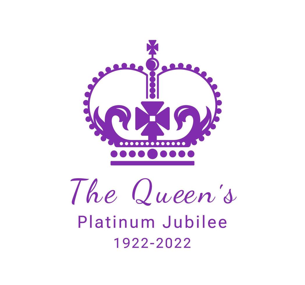 jubileu de platina da rainha. 2022. celebração rainha elizabeth. ilustração vetorial cerca de 70 anos de serviço. design para banner, cartão de felicitações. vetor