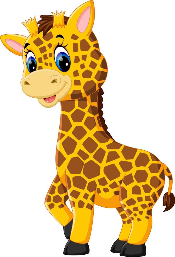 bonito desenho de girafa de ilustração vetor