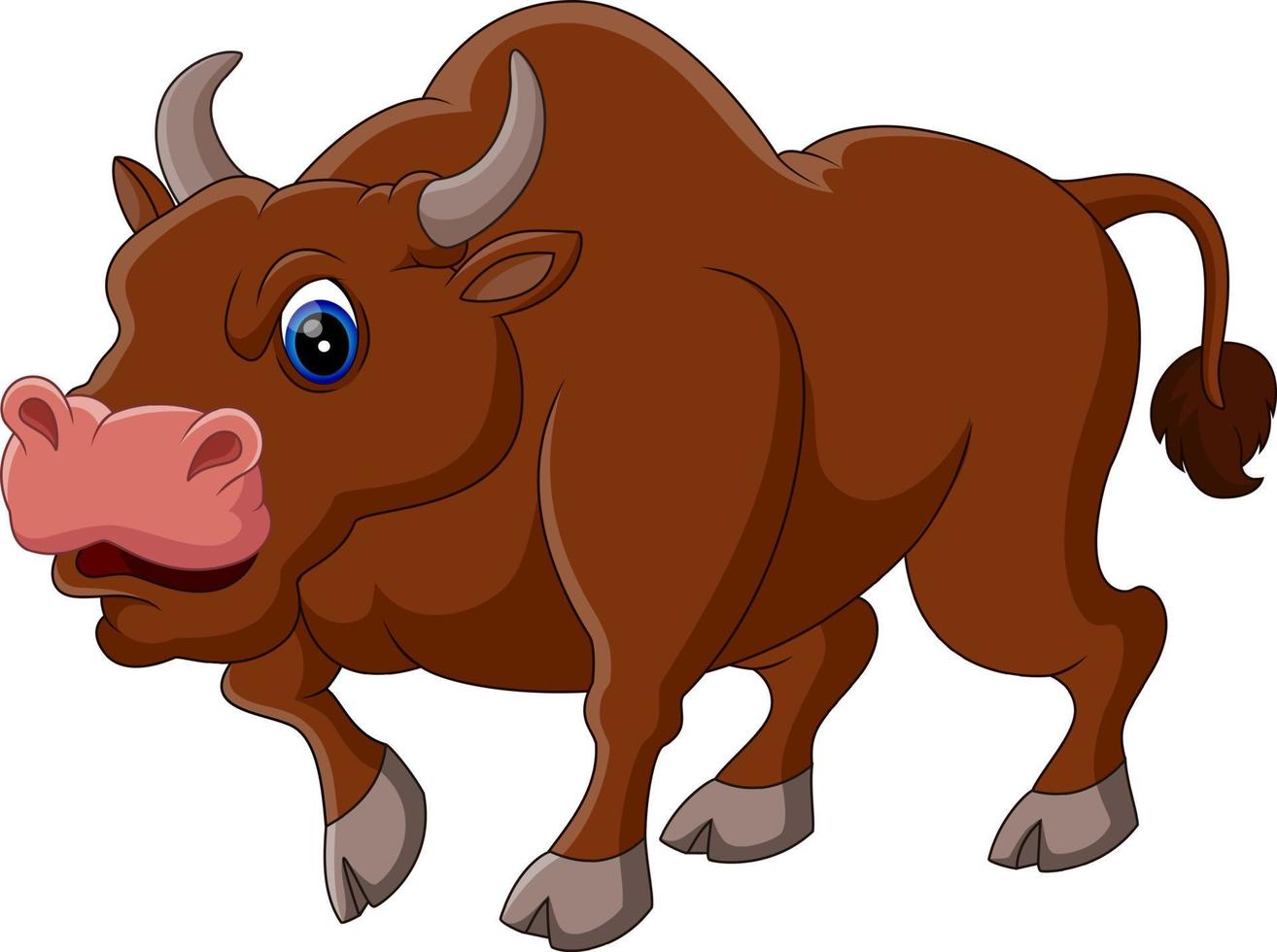 ilustração de desenho animado de touro forte vetor