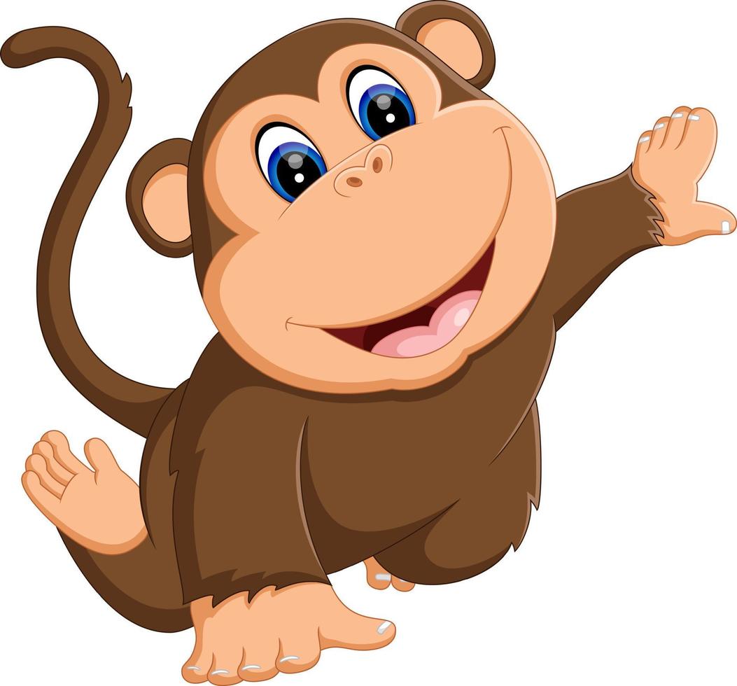 ilustração de macaco bonito dos desenhos animados vetor