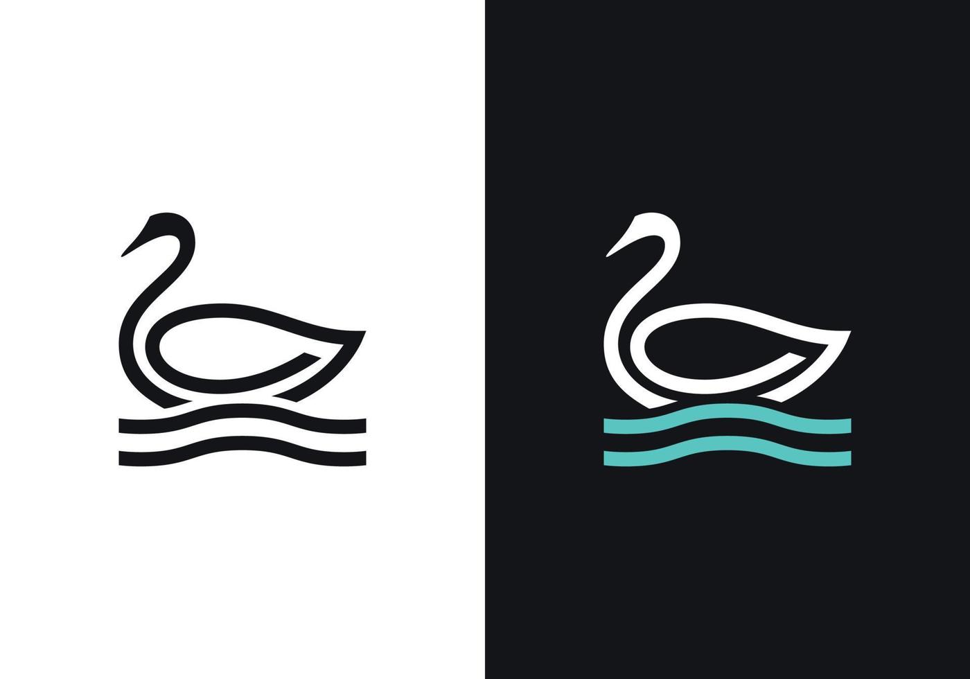 design de logotipo de cisne do rio vetor