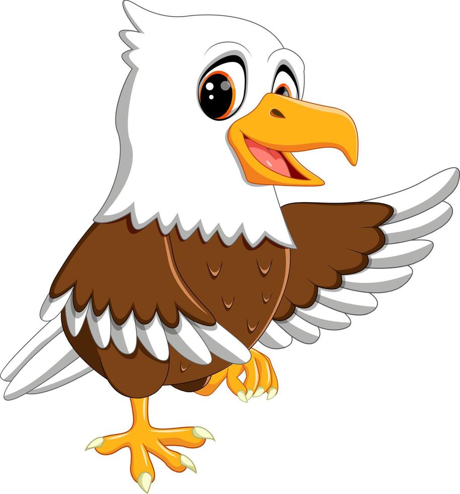 ilustração de desenho animado de águia fofa vetor