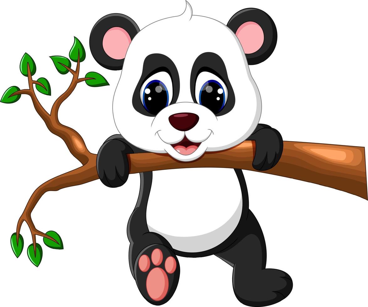Fofo Pequeno Desenho Animado Panda Ilustração do Vetor - Ilustração de  bebê, gordinho: 221257372