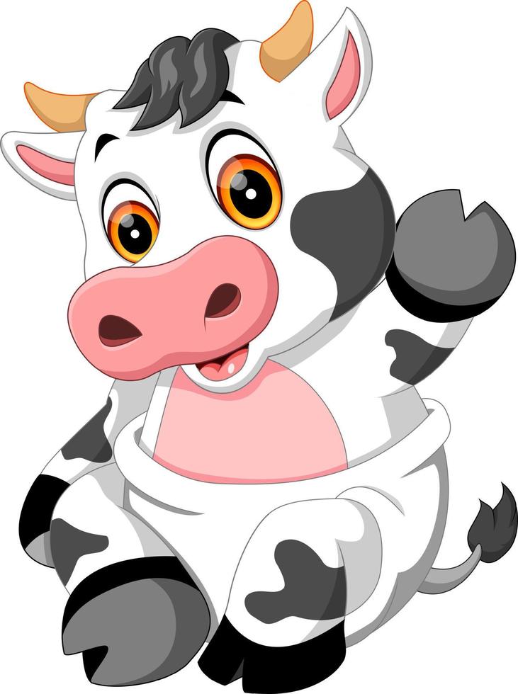 ilustração de desenho de vaca bebê fofo vetor