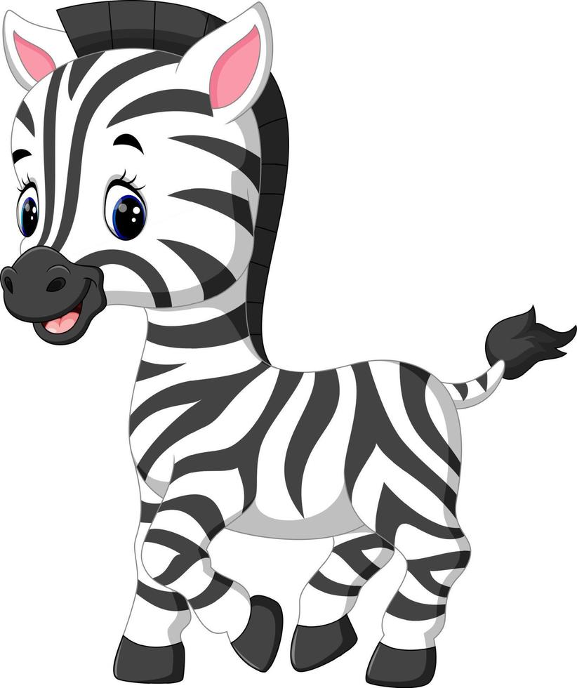 ilustração de desenho de zebra fofo vetor