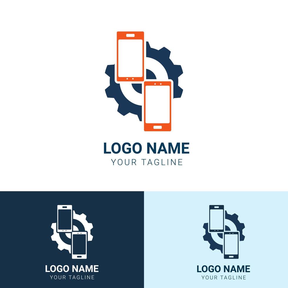 modelo de design de logotipo de configuração vetorial - símbolo de reparo de telefone vetor