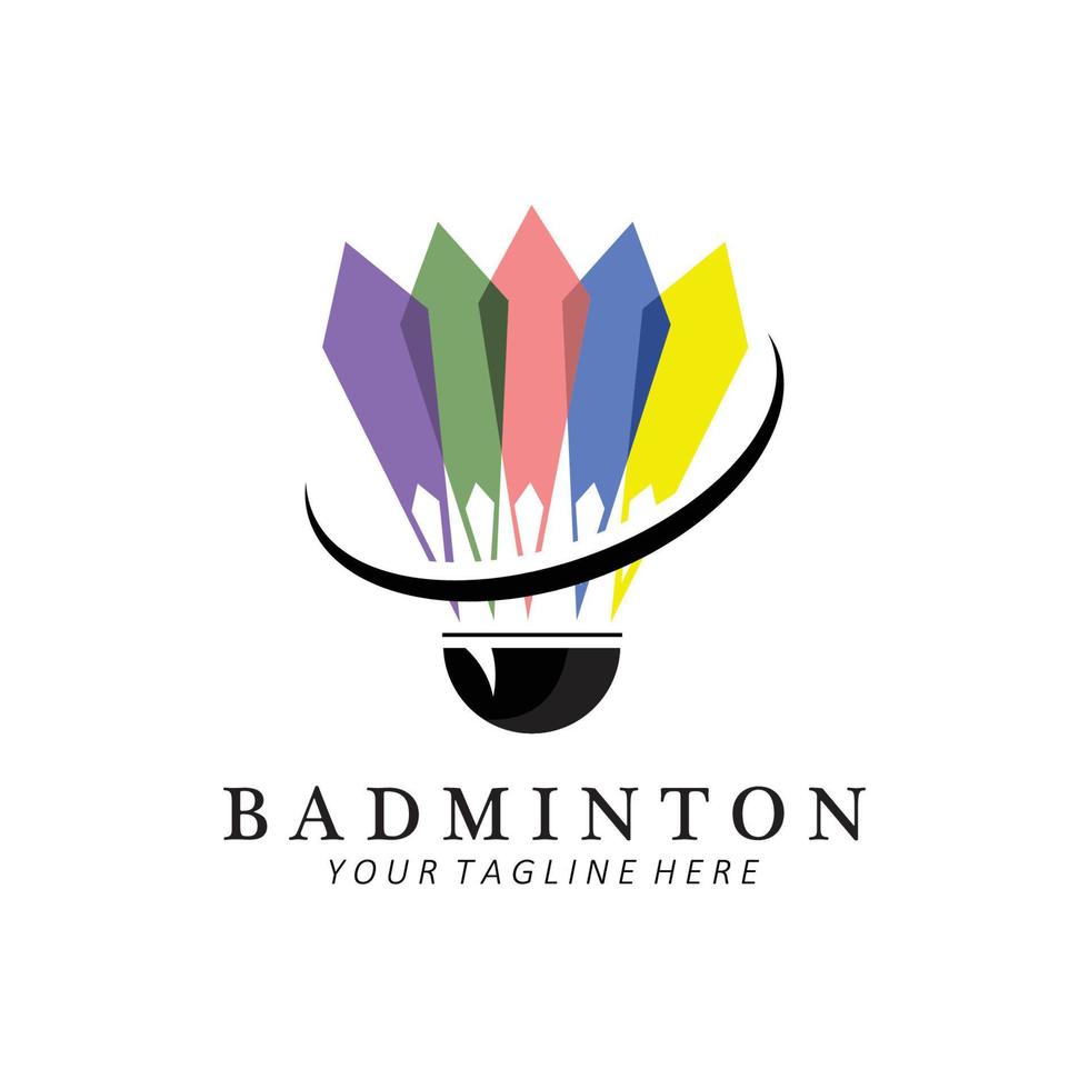 design de logotipo de badminton, ícone vetorial para competições olímpicas de atletismo vetor