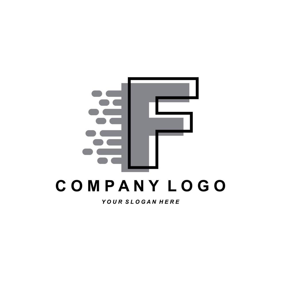 logotipo da letra f, design das iniciais da marca da empresa, ilustração em vetor de impressão de tela de adesivo