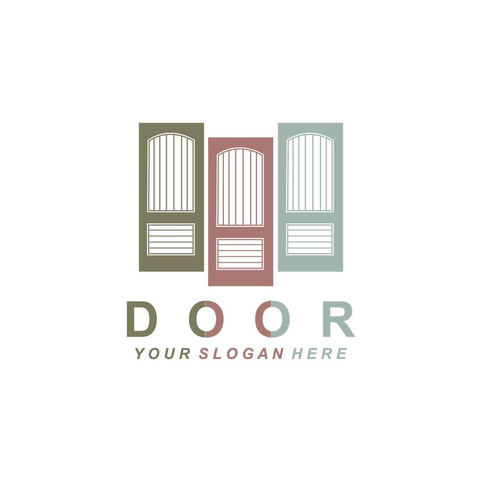 logotipo da porta de casa, design de ícone de interiores para casa vetor